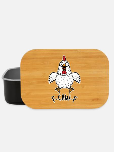 Fcawf Huhn verrückt Henne Hahn Meme Gockel F-CAW-F - Lunch Box - Schwarz