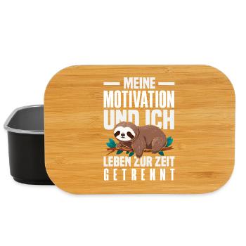 Meine Motivation und Ich - getrennt Faultier - Lunch Box - Schwarz - Vorne
