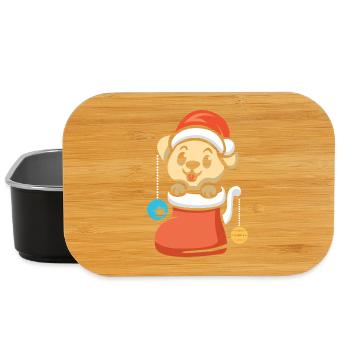 Christmas puppy with jewelry in boot - Lunch Box - black - Front