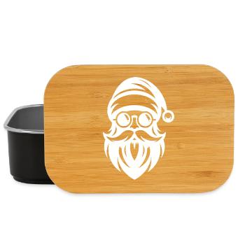 Ho Ho Hipster Père Noël Style de tatouage - Boîte à goûter - noir - Devant