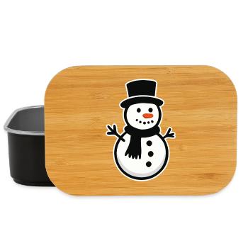bonhomme de neige - Boîte à goûter - noir - Devant