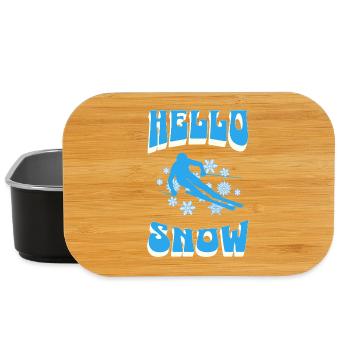Hallo Schnee Skifahren Wintersport - Lunch Box - Schwarz - Vorne