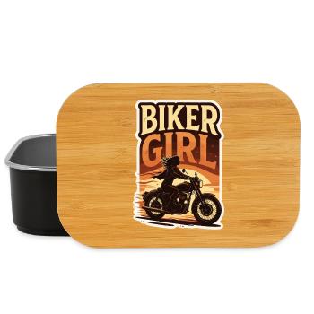 Biker Girl Motorcycle Geschenk - Lunch Box - Schwarz - Vorne