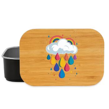 Graphique de gouttes de pluie colorées de nuages arc-en-ciel - Boîte à goûter - noir - Devant
