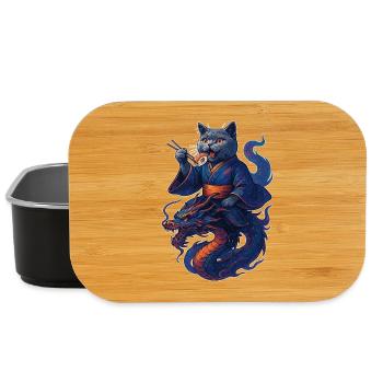Sushi Cadeau Chat Chat Court-Chat Bleu Dragon, Sushi - Boîte à goûter - noir - Devant