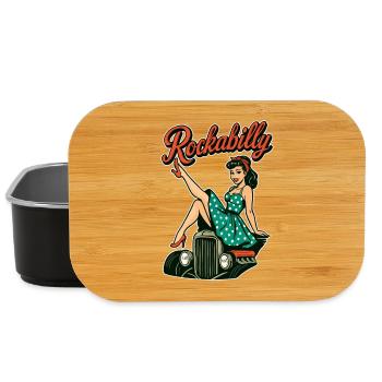 Rockabilly Vintage Hot Rod Pin Up 50s Gift - Lunch Box - black - Front
