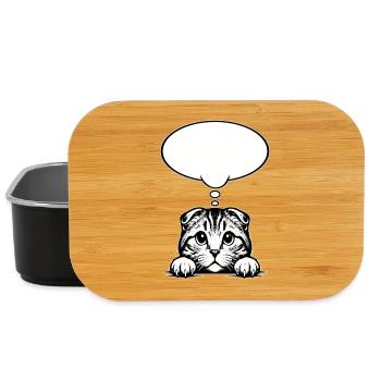 Schottische Faltohrkatze Sprechblase - Lunch Box - Schwarz - Vorne