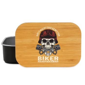 God makes the thunderstorm - bikers the thunder - Lunch Box - black - Front