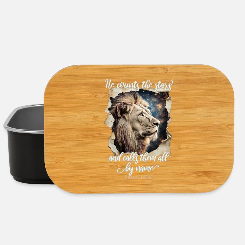 Löwe Bibelvers Christlich - Lunch Box - Schwarz