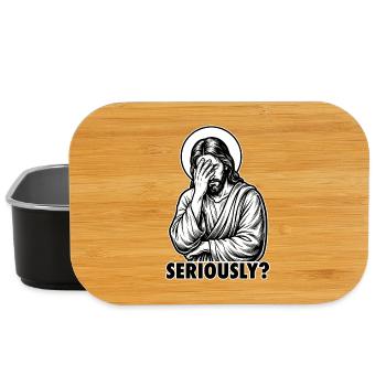 Sérieusement ? Jésus Facepalm - Mème sarcastique drôle - Boîte à goûter - noir - Devant