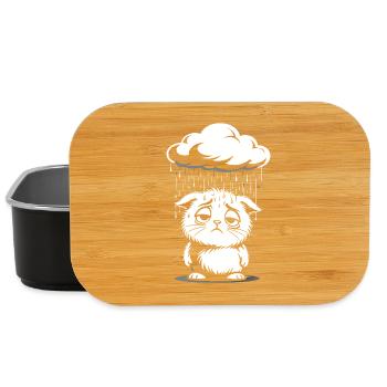 Sad Cat - Retro Comic Kitten - Lunch Box - black - Front