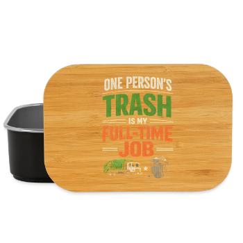 Dein Müll mein Job | Müllabfuhr Spruch - Lunch Box - Schwarz - Vorne