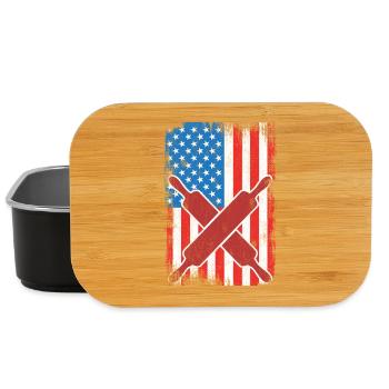 Backen USA Flagge - Lunch Box - Schwarz - Vorne