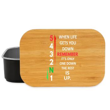 Remember 1 Down 5 Up Motorcycle Shift Pattern - Lunch Box - black - Front