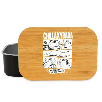 Chillax Capybara Lustiger Comic Stil - Lunch Box - Schwarz - Vorne