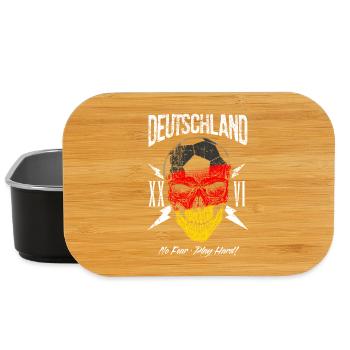DEUTSCHLAND Fußball Fan Totenkopf Flagge - Lunch Box - Schwarz - Vorne