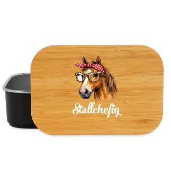 Stallchefin Pferd Stall lustig - Lunch Box - Schwarz - Vorne