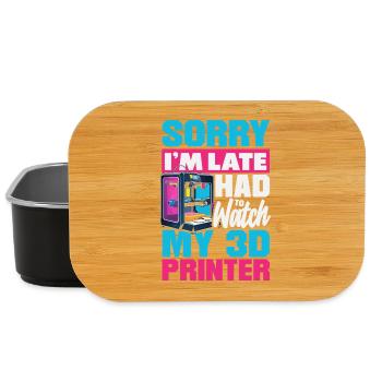 Bin Spät Musste Meinem 3D Drucker Zusehen - Lunch Box - Schwarz - Vorne