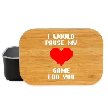 I Would Pause My Game For You Gamer-Love Heart - Lunch Box - black - Front