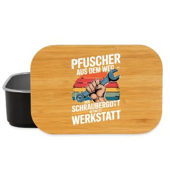  Pfuscher Aus Dem Weg Der Schraubergott Betritt - Lunch Box - Schwarz - Vorne