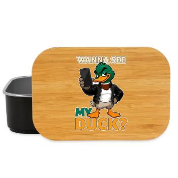 Wanna See My Duck? Funny Mallard Pun - Lunch Box - black - Front