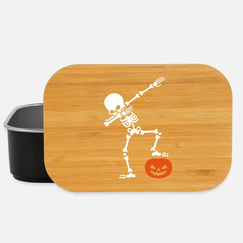 DABBING squelette DAB tête de citrouille Halloween - Boîte à goûter - noir