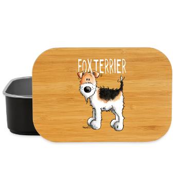 Kleiner Foxterrier - Hund - Hunde - Tier - Comic - Lunch Box - Schwarz - Vorne
