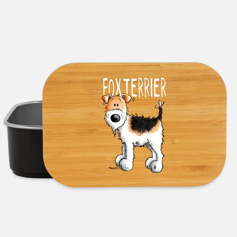 Kleiner Foxterrier - Hund - Hunde - Tier - Comic - Lunch Box - Schwarz