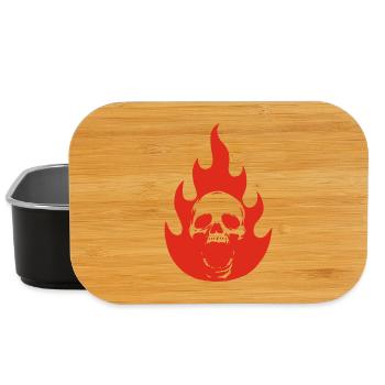 Crâne et flamme rouge - Boîte à goûter - noir - Devant
