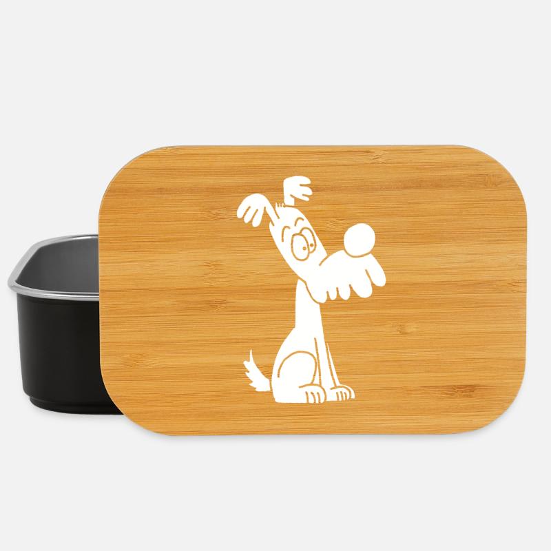 Chien blanc rigolo et mignon - Boîte à goûter - noir