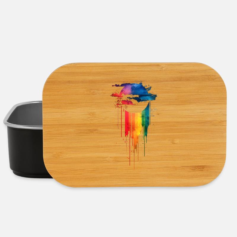 Subtil et cool Dripping Pride drapeau arc en ciel Design - Boîte à goûter - noir