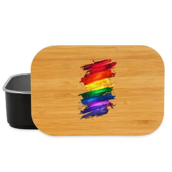 Abstraktes Rainbow Pride Design - Lebendige Kunst - Lunch Box - Schwarz - Vorne