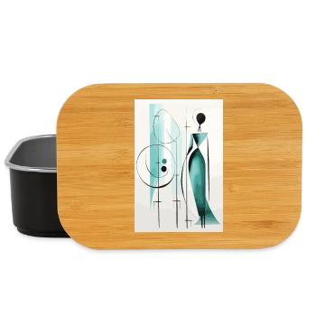 Teal Geometry Silhouette - Lunch Box - black - Front