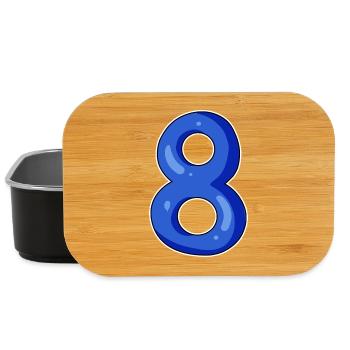 Number 8 Number Eight Motif Blue - Lunch Box - black - Front