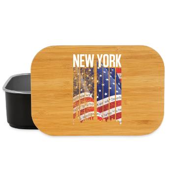 Mosaik der New Yorker Flagge - Lunch Box - Schwarz - Vorne
