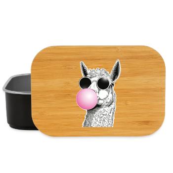 Bubble llama with humorous sunglasses - Lunch Box - black - Front