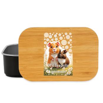 Zwei goldige Meerschweinchen Meine Lieblingstiere - Lunch Box - Schwarz - Vorne