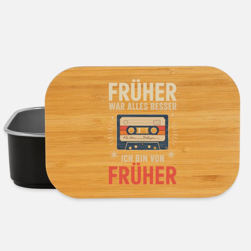 Retro Cassette Tape German Funny Quote - Lunch Box - black