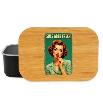 Retro-Girl Design – „Süß aber frech“ Lollipop Edit - Lunch Box - Schwarz - Vorne