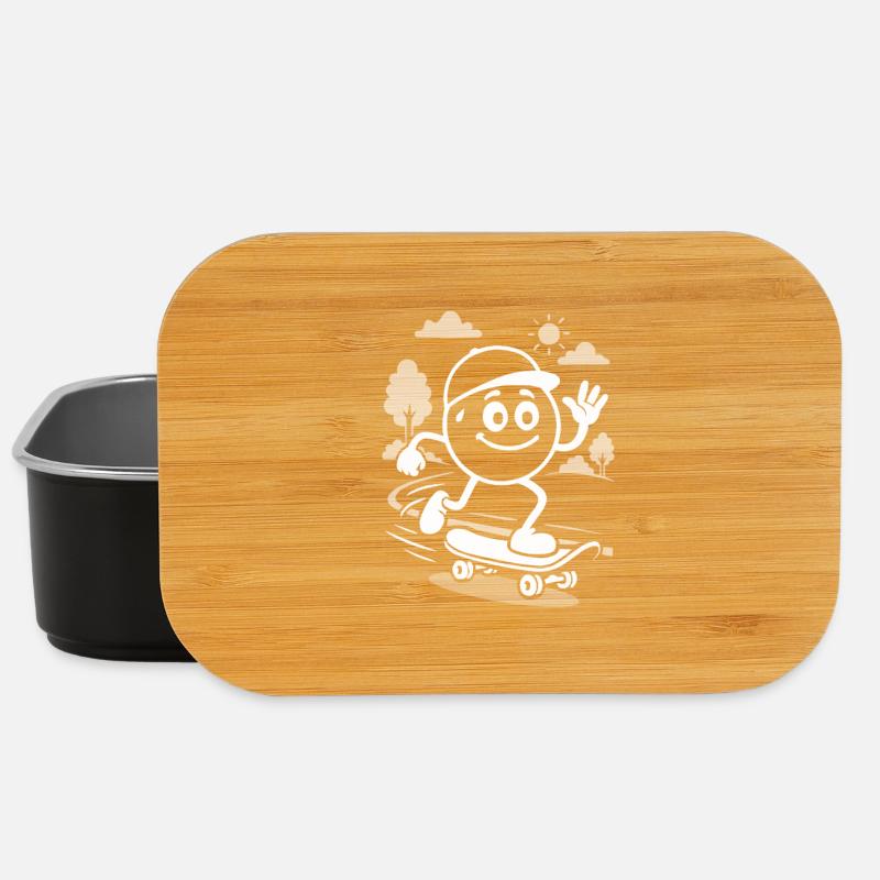 Ribbo auf dem Skateboard - Lunch Box - Schwarz