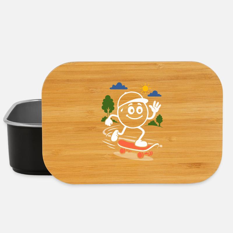 Ribbo auf dem Skateboard - Lunch Box - Schwarz