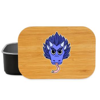 Cartoon Drache Blau - Lunch Box - Schwarz - Vorne