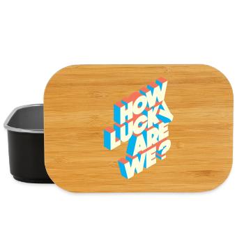 How Lucky Are We? | Retro Typografie Statement - Lunch Box - Schwarz - Vorne