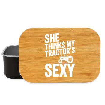 Sie findet meinen Traktor sexy - Lunch Box - Schwarz - Vorne