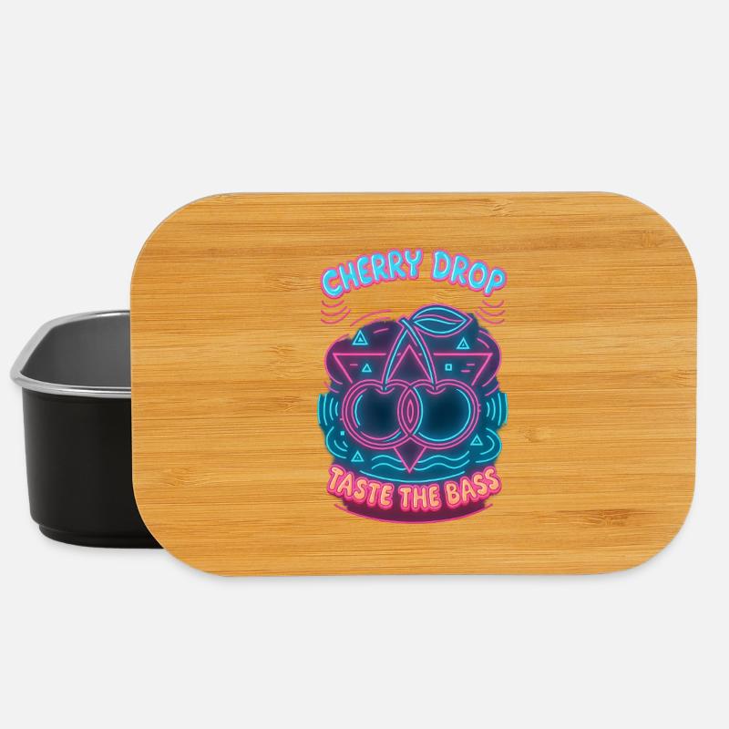 Cherry Drop – Taste the Bass Neon Design - Lunch Box - black