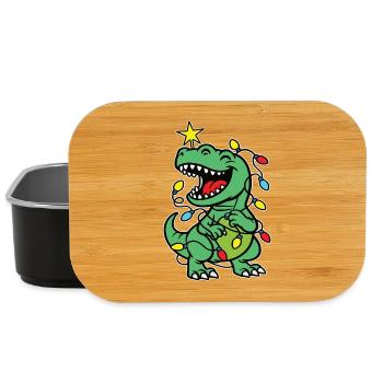 Stylish print with "Tree Rex" Dino Christmas tree - Lunch Box - black - Front