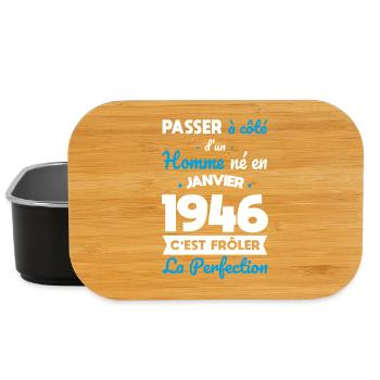 Anniversaire 80 ans - Né en Janvier 1946 - Boîte à goûter - noir - Devant