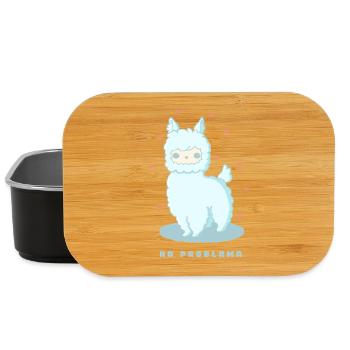 No Problama – Funny Llama Design - Lunch Box - black - Front