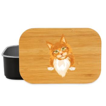 Schüchterne süße rothaarige Katze - Lunch Box - Schwarz - Vorne