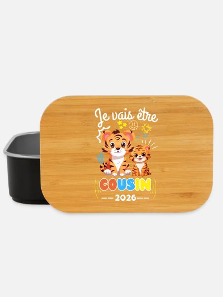 Ich werde Cousine sein 2026 Tigerschwangerschaft Ankündigung - Lunch Box - Schwarz